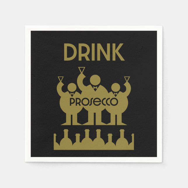 Prosecco Weintrinker Serviette (Vorderseite)