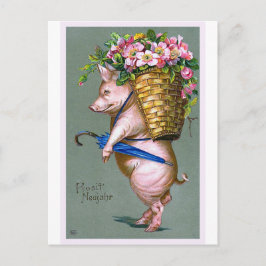 "Prosit Neujahr" Vintag Postkarte