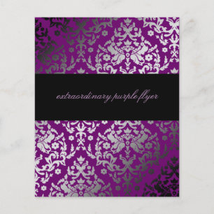 Prospectus 11,4 Cm X 14,2 Cm 311-Damassé Éblouissant Flyer Violet Extraordinair