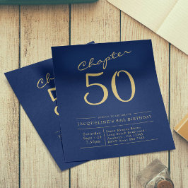 Prospectus 11,4 Cm X 14,2 Cm 50e anniversaire Gold Blue Budget Invitation