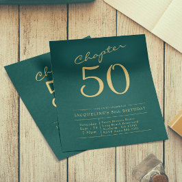 Prospectus 11,4 Cm X 14,2 Cm 50e anniversaire Gold Green Budget Invitation