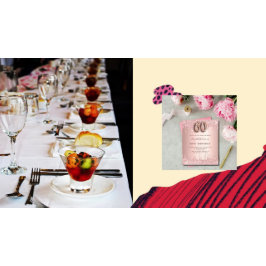 Prospectus 11,4 Cm X 14,2 Cm 60e anniversaire rose or parties scintillant budge