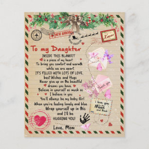 Prospectus 11,4 Cm X 14,2 Cm À Mon Cadeau Fille, Lettre D'Amour Fille Et Maman