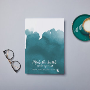 Prospectus 11,4 Cm X 14,2 Cm Abstrait turquoise aquarelle splash maquiller art