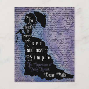 Prospectus 11,4 Cm X 14,2 Cm Affiche de silhouette de citation d'Oscar Wilde