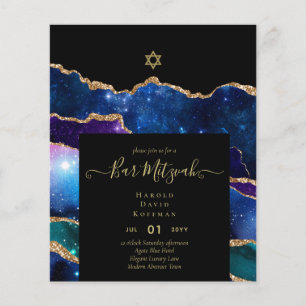 Prospectus 11,4 Cm X 14,2 Cm AGATE Gold BAR MITZVAH