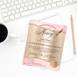 Prospectus 11,4 Cm X 14,2 Cm Agent de signature de crédit et de notaire mobile 