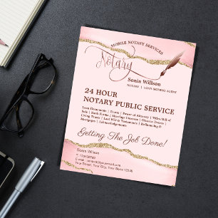 Prospectus 11,4 Cm X 14,2 Cm Agent de signature de crédit et de notaire mobile 