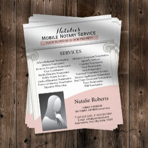 Prospectus 11,4 Cm X 14,2 Cm Agent de signature de prêt notaire mobile rose pro