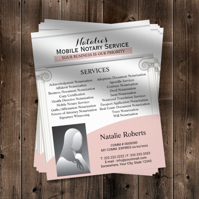 Prospectus 11,4 Cm X 14,2 Cm Agent de signature de prêt notaire mobile rose pro (Créateur téléchargé)