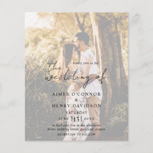 Prospectus 11,4 Cm X 14,2 Cm Aimee Script Rustique Faire-part de mariage modern