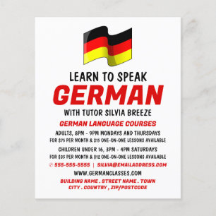 Prospectus 11,4 Cm X 14,2 Cm Allemand Drapeau Conception, Allemand Cours de Lan