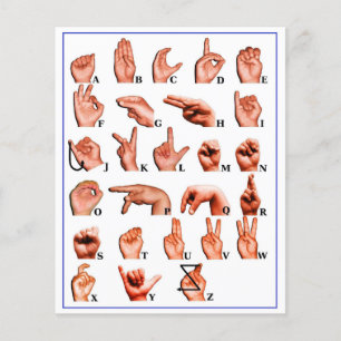 Prospectus 11,4 Cm X 14,2 Cm American Sign Language Alphabet Board, Learn Asl