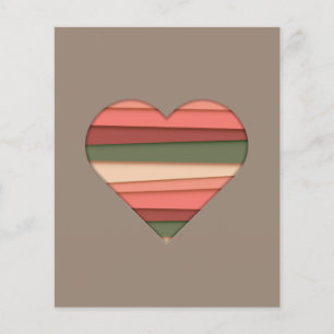 Prospectus 11,4 Cm X 14,2 Cm Amour du coeur rayé Saint-Valentin