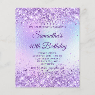 Prospectus 11,4 Cm X 14,2 Cm Anniversaire de 40 ans Arc-en-ciel Iridescent Pail