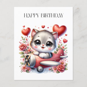 Prospectus 11,4 Cm X 14,2 Cm Anniversaire de Kitten Pilot