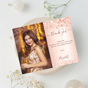 Prospectus 11,4 Cm X 14,2 Cm Anniversaire rose blush photo merci budget