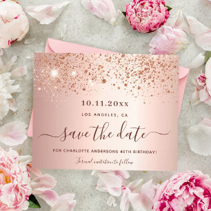 Prospectus 11,4 Cm X 14,2 Cm Anniversaire rose parties scintillant budget pouss