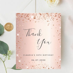 Prospectus 11,4 Cm X 14,2 Cm Anniversaire rose parties scintillant or budget ca