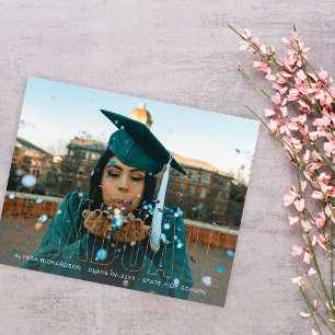 Prospectus 11,4 Cm X 14,2 Cm Annonce photo de remise de diplôme avec paillettes