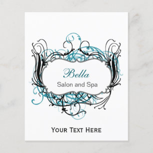 Prospectus 11,4 Cm X 14,2 Cm aqua, noir et blanc Chic Business Flyers