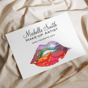 Prospectus 11,4 Cm X 14,2 Cm Aquarelle rainbow lips maquillage marque