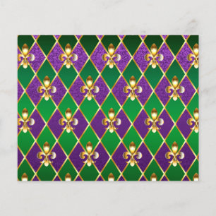 Prospectus 11,4 Cm X 14,2 Cm Arrière - plan de bijoux Mardi Gras