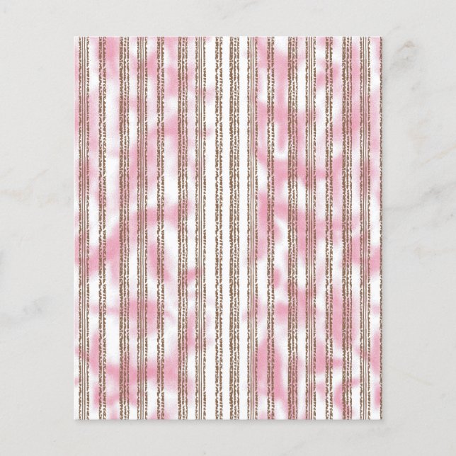 Prospectus 11,4 Cm X 14,2 Cm arrière - plan rayé rose et blanc (Devant)