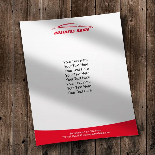 Prospectus 11,4 Cm X 14,2 Cm Auto Détail Réparation de voiture moderne Red Auto (Créateur téléchargé)