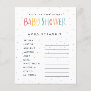 Prospectus 11,4 Cm X 14,2 Cm Baby shower arc-en-ciel coloré flyer jeu de fête