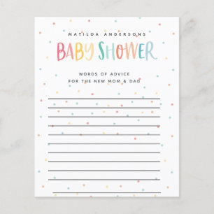Prospectus 11,4 Cm X 14,2 Cm Baby shower arc-en-ciel coloré flyer jeu de fête
