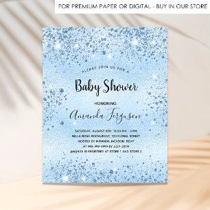 Prospectus 11,4 Cm X 14,2 Cm Baby shower bleu garçon pétille invitation budget