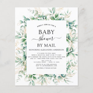 Prospectus 11,4 Cm X 14,2 Cm Baby Shower Budget par la Poste Eucalyptus Géométr
