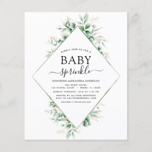 Prospectus 11,4 Cm X 14,2 Cm Baby shower budgétaire Saupoudrer Eucalyptus géomé