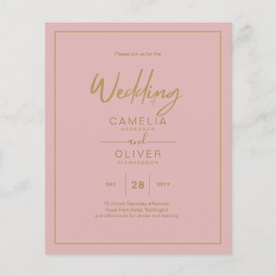 Prospectus 11,4 Cm X 14,2 Cm BAS BUDGET Or Texte Script élégant moderne