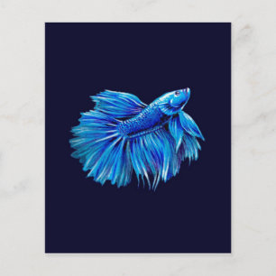 Prospectus 11,4 Cm X 14,2 Cm Bêta bleu poisson dans la marine  Aquarium Lover