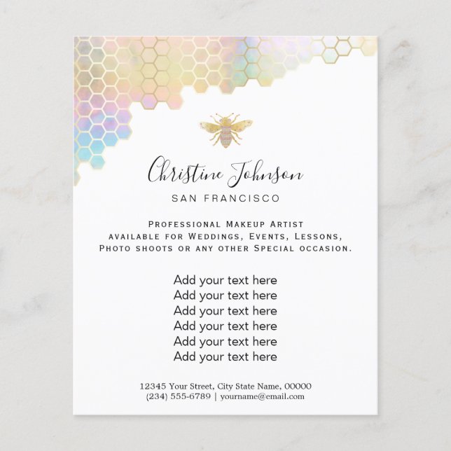 Prospectus 11,4 Cm X 14,2 Cm bijoux bee pastel honeycomb (Devant)
