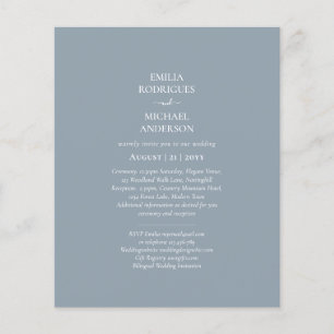 Prospectus 11,4 Cm X 14,2 Cm Bilingue Budget Dusty Blue Monochrome Mariage