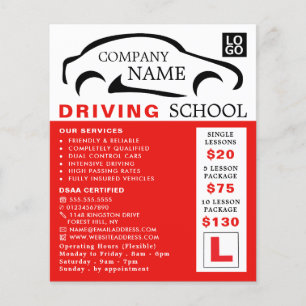 Prospectus 11,4 Cm X 14,2 Cm Black Car Logo, Driving School, Instructor Advert