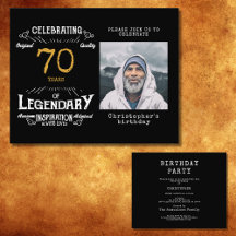 Black Gold Budget 70e anniversaire Invitation