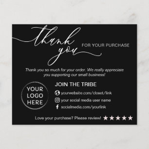 Prospectus 11,4 Cm X 14,2 Cm Black Modern Online Store Petite entreprise Merci