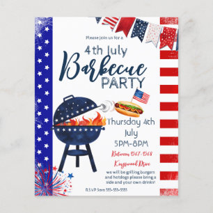 Prospectus 11,4 Cm X 14,2 Cm bloc fête 4 juillet BBQ rue du parti voisin P