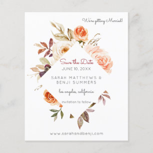 Prospectus 11,4 Cm X 14,2 Cm Blush de Budget & Fleurs de Pêche Rustique Enregis