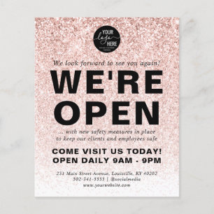 Prospectus 11,4 Cm X 14,2 Cm Blush Rose Gold Parties scintillant Marque du logo