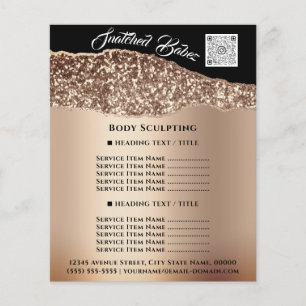 Prospectus 11,4 Cm X 14,2 Cm Body Sculpting Building Beauty Hair Salon QR LOGO