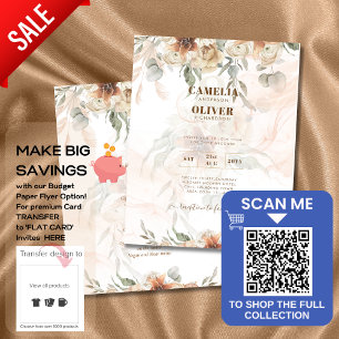 Prospectus 11,4 Cm X 14,2 Cm Boho Pampas Grass Faire-part de mariage moins de 1