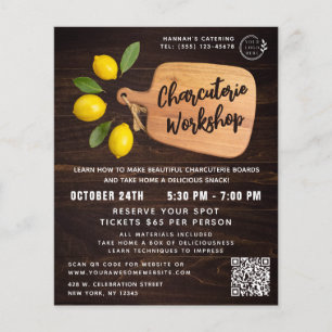 Prospectus 11,4 Cm X 14,2 Cm Bois rustique Découpe Citrus Cuisine Script