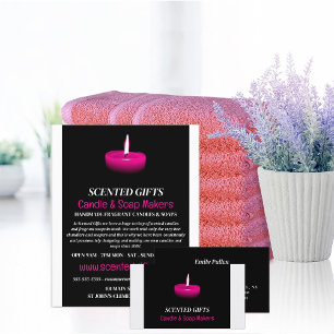 Prospectus 11,4 Cm X 14,2 Cm Bougie rose, bougie et fabricant de savon Publicit
