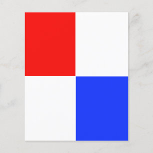 Prospectus 11,4 Cm X 14,2 Cm Broche rouge, blanc et bleu ajustable