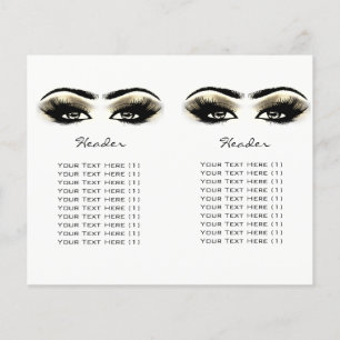 Prospectus 11,4 Cm X 14,2 Cm Brochure de prix de maquillage Parties scintillant